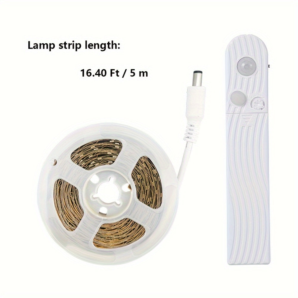Motion Sensing LED Light Strips 99.97cm-5m Battery Powered White Indoor