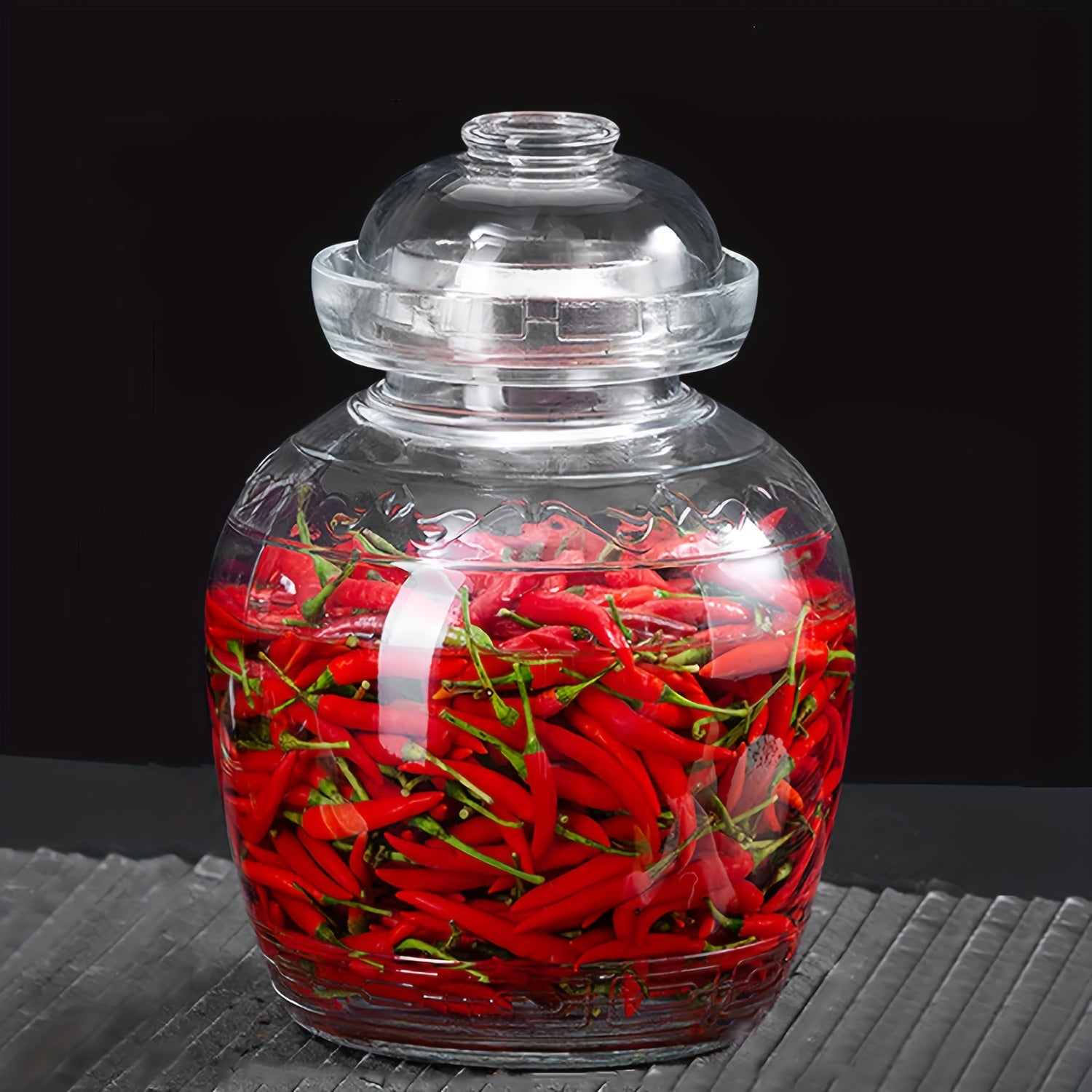 Glass Fermentation Jar with Water Seal Airlock and Cleaning Brush for Pickles Kimchi Sauerkraut and Kombucha