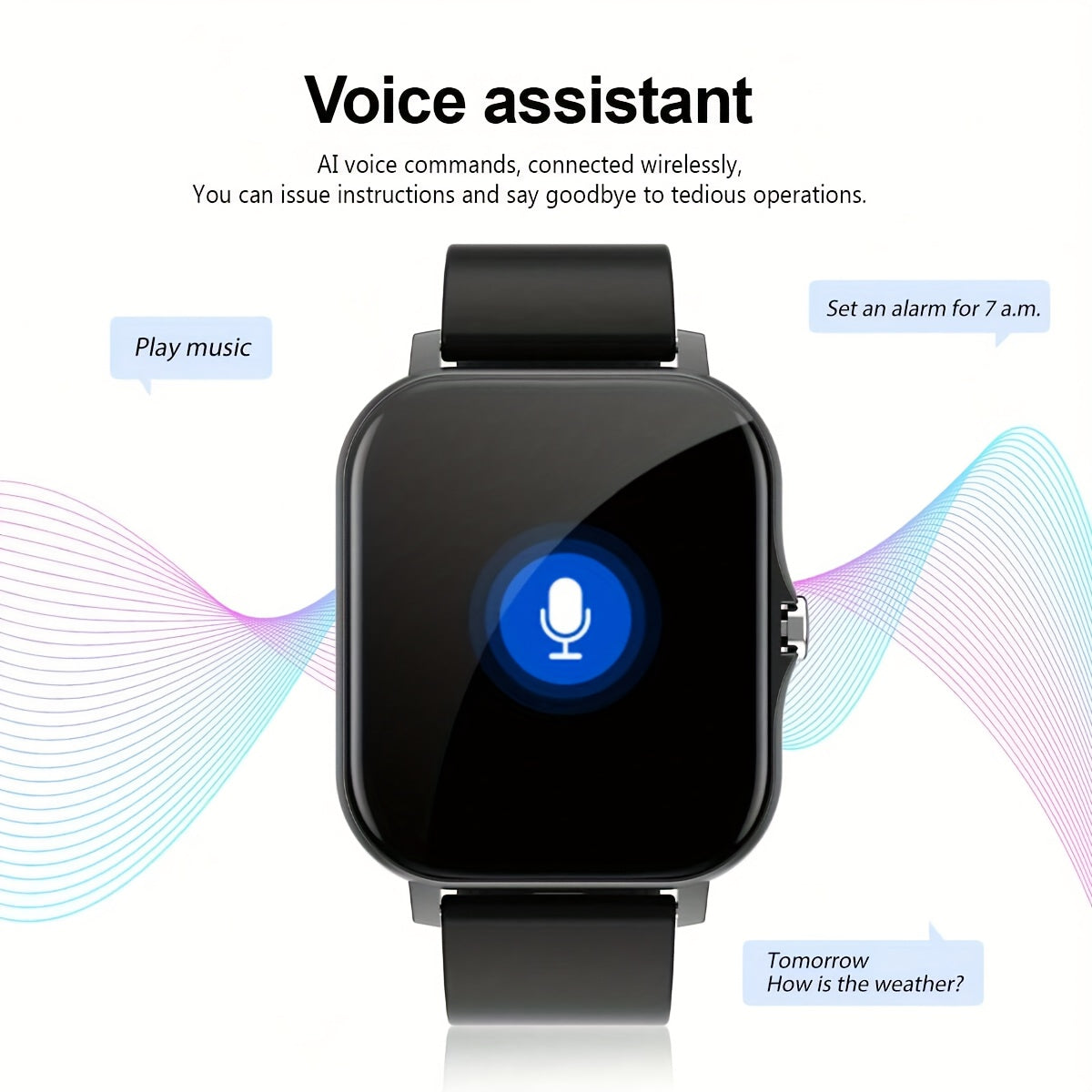 Мужчины и женщины 1,83-дюймовый HD полноэкранный сенсорный умные часы с вызовами и отслеживанием фитнеса