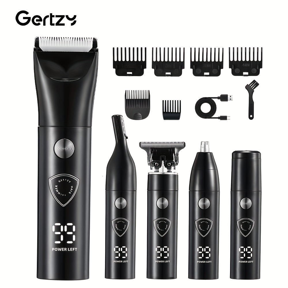 Electric trimmer set with ceramic blades hair clipper nose eyebrow body grooming USB portable charging