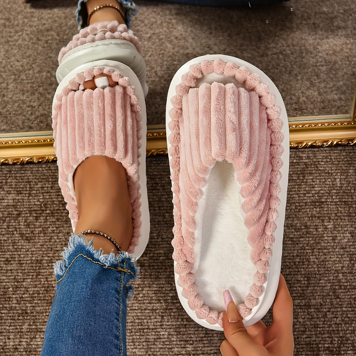Women's Cozy EVA Thick Sole Slippers Non-Slip Casual House Slides
