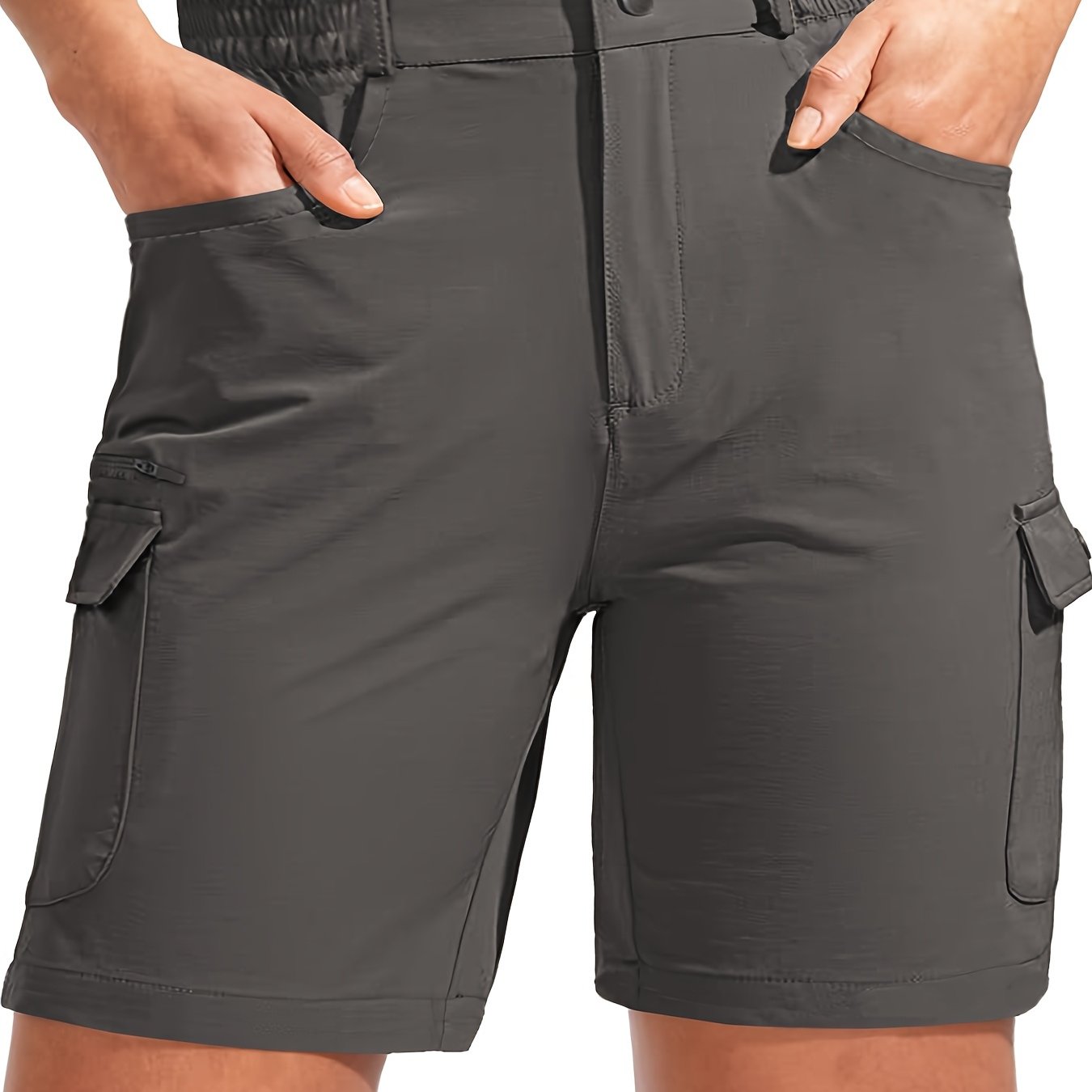 Ayollar uchun tez quriydigan cargo shortlar, 7 ta cho'ntak, erkin fit, yozgi ochiq havoda foydalanish uchun