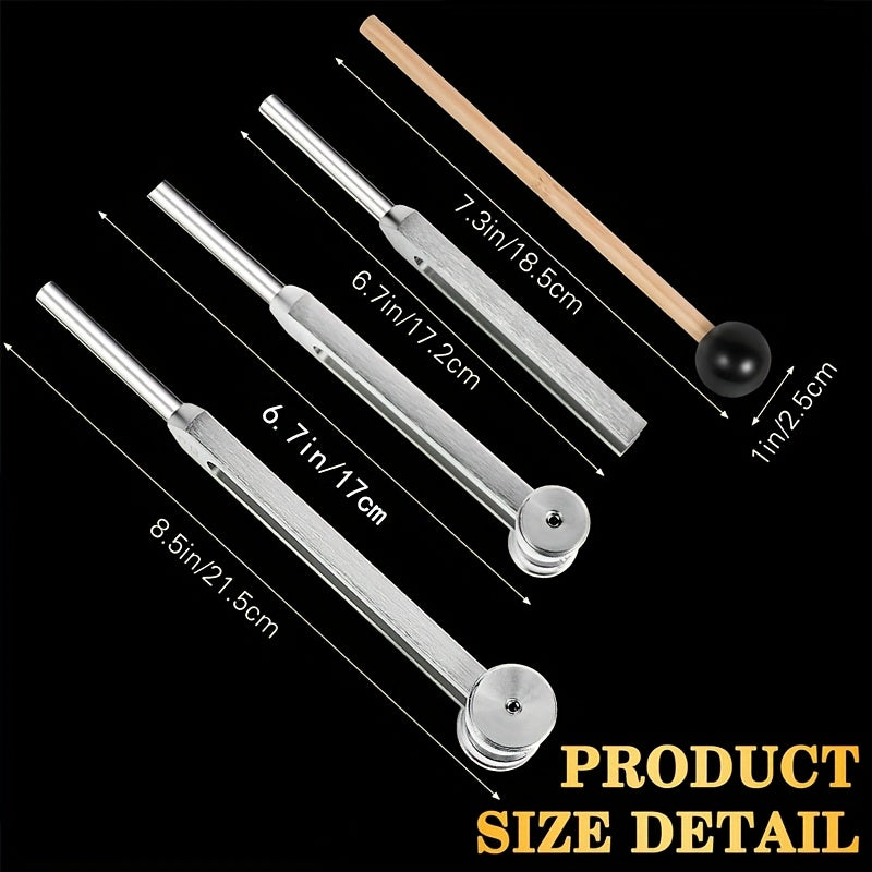 Aluminum Alloy Chakra Healing Tuning Forks Set 128Hz 256Hz 512Hz Auditory Therapy
