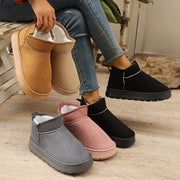 Women's Winter Snow Boots Casual Slip-On Warm Fabric Indoor Outdoor Shoes