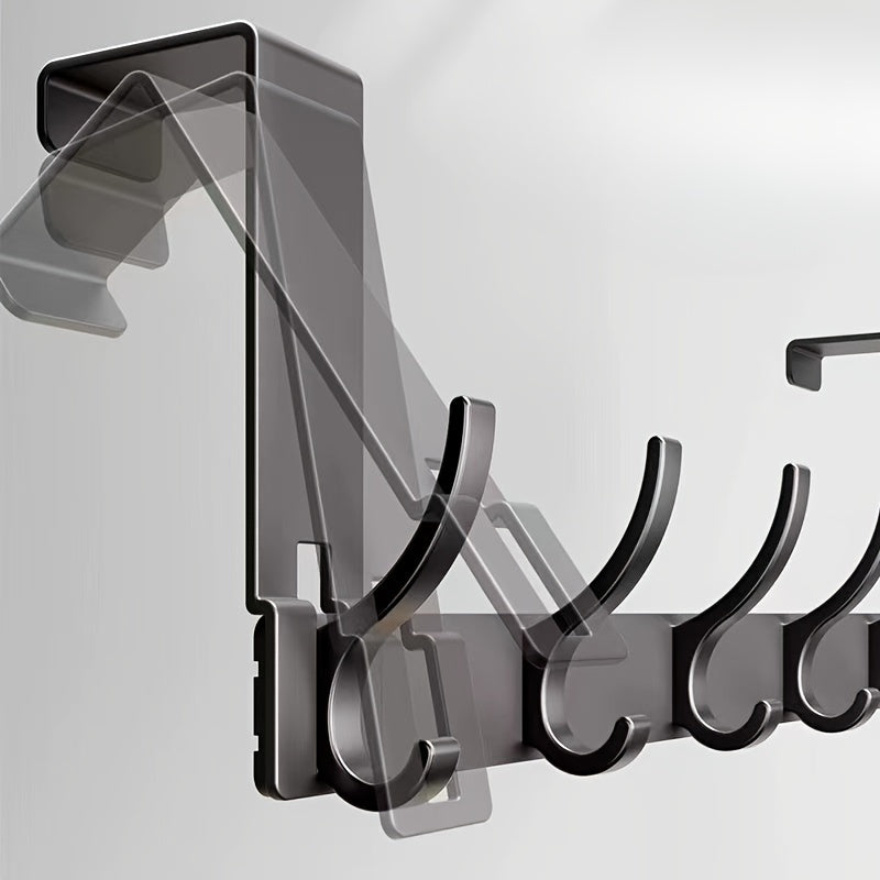 Heavy Duty Aluminum Over-the-Door Hook Chrome Finish Multi-Hook for Bathroom Kitchen Bedroom