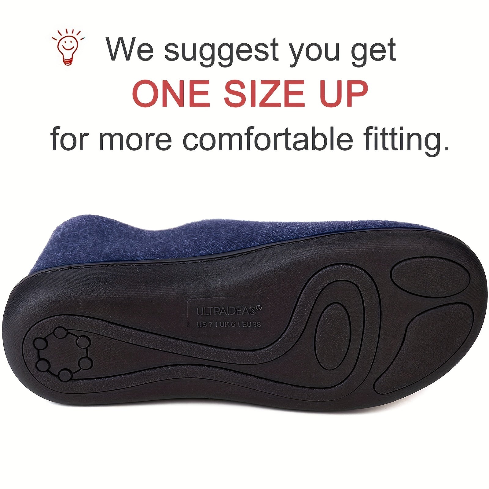 Ayollar uchun fleece bilan qoplangan ichki shlyapki, sirpanishga qarshi rezina taglik, ko‘k