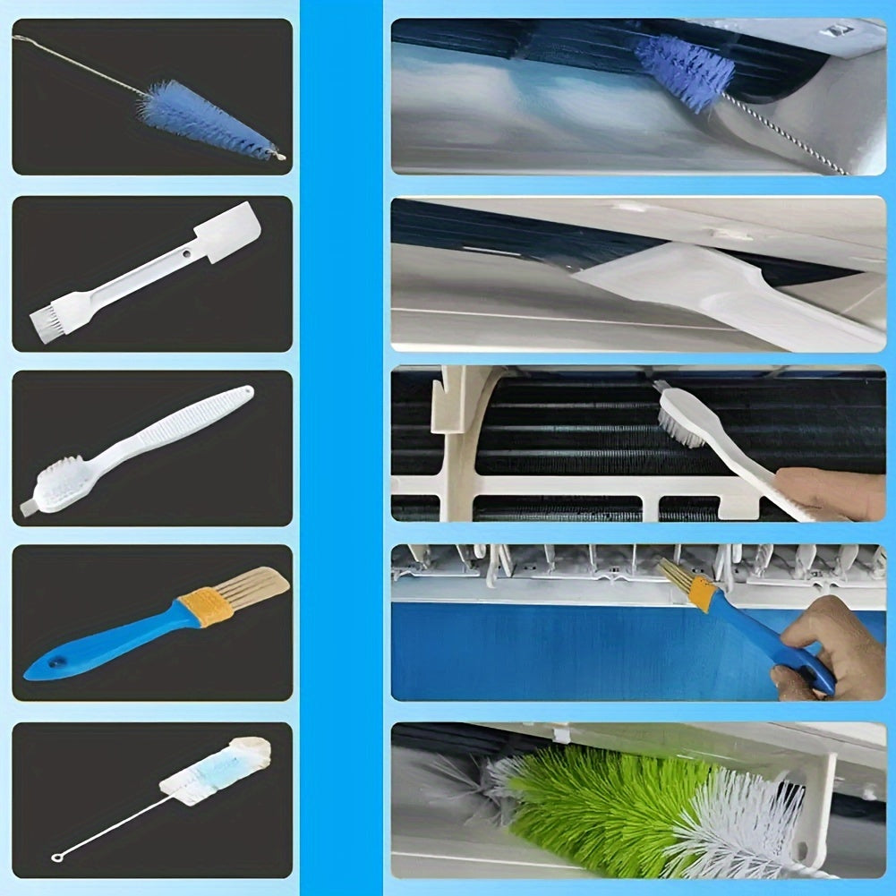 Air Conditioner Cleaning Kit 11 Pieces Reusable Water Bag Brushes for Wall-Mounted ACs
