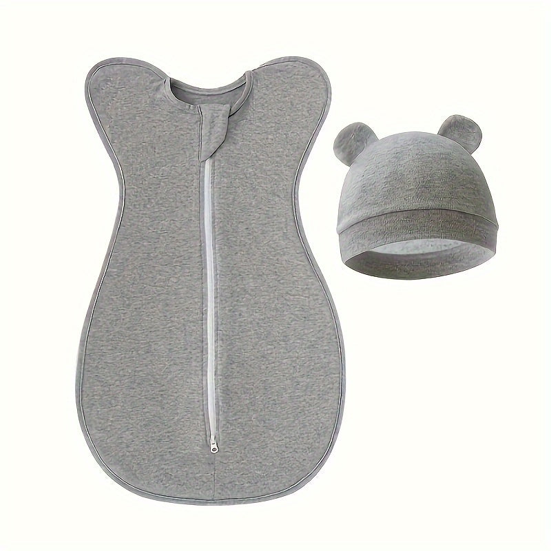 Set of Cotton Swaddle Blankets for Newborns All-Season Sleep Sacks with Zipper Closure