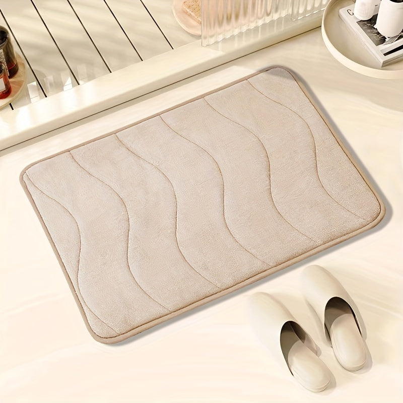 Soft Absorbent Waterproof Rectangular Bath Mat for Bathroom Shower Tub