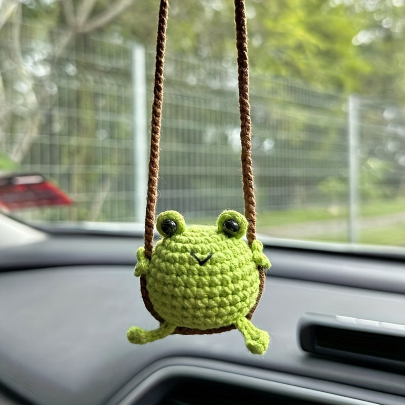 Women Handmade Hooked Weaving Animal Car Mirror Charm Decoration Pendant