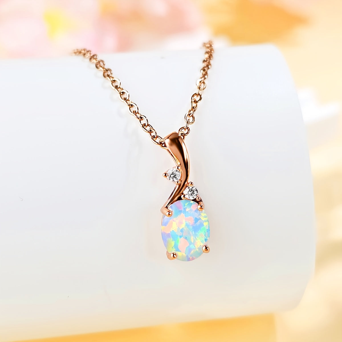 Gold Plated Copper Opal Necklace for Women Stylish Jewelry