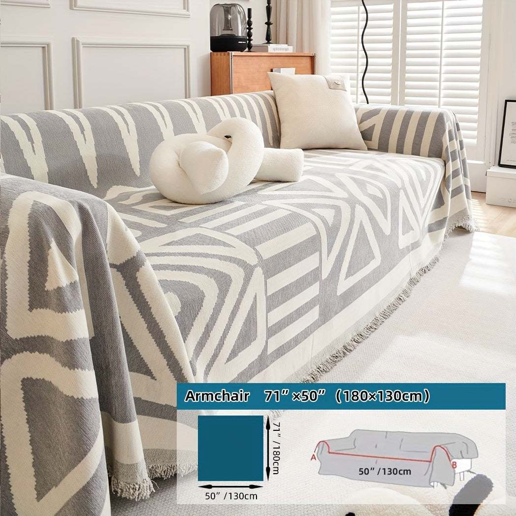 Boho Style Sofa Cover for Living Room Anti-Scratch Non-Slip Protector