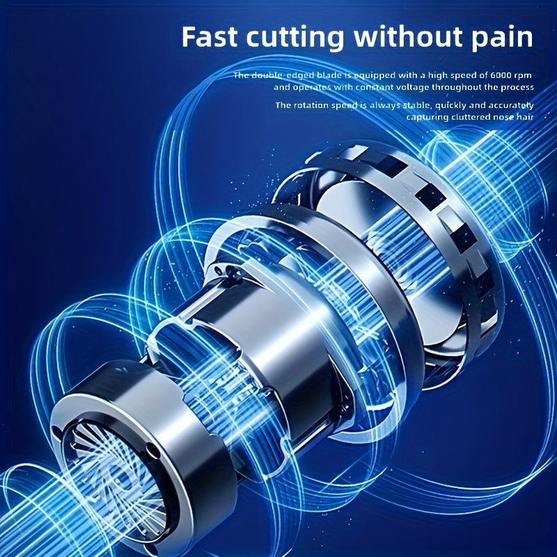 Portable electric nose hair trimmer with stainless steel cutting head USB rechargeable for nose eyebrow ear hair grooming