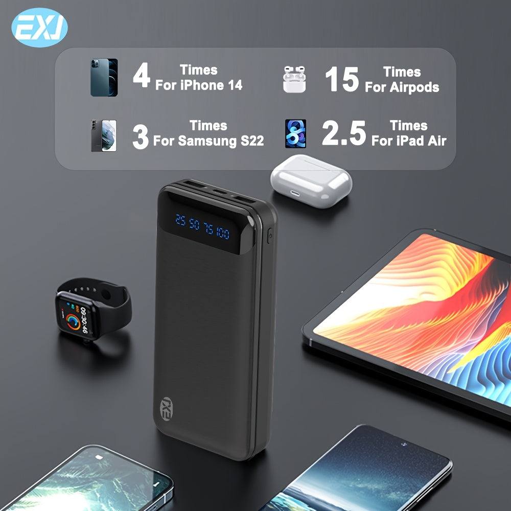 LED displeyli 20000mAh quvvat banki USB Type-C Micro kirish portativ zaryadlovchi iOS Android uchun
