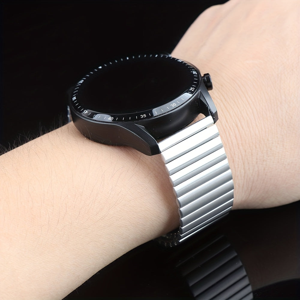 22mm Stainless Steel Elastic Watch Strap for Smartwatches Compatible with Huawei, Xiaomi, Huami