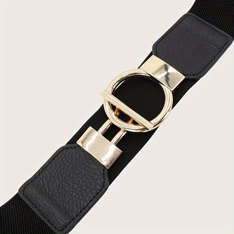 Набор из 3 широких эластичных ремней с круглыми пряжками для женских платьев и пальто