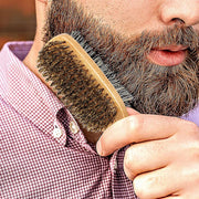 Men's Boar Bristle Beard Brush Wooden Handle Medium to Firm for Thick Coarse Hair