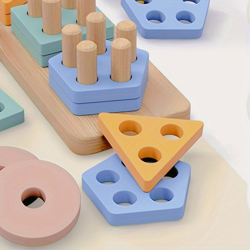 Bolalar uchun ta'limiy yog'och shakl ajratish o'yinchoqi - Qiziqarli ajratish va to'plam o'yini, Yil boshida, Halloween va Thanksgiving uchun o'g'il va qizlar uchun ideal sovg'a