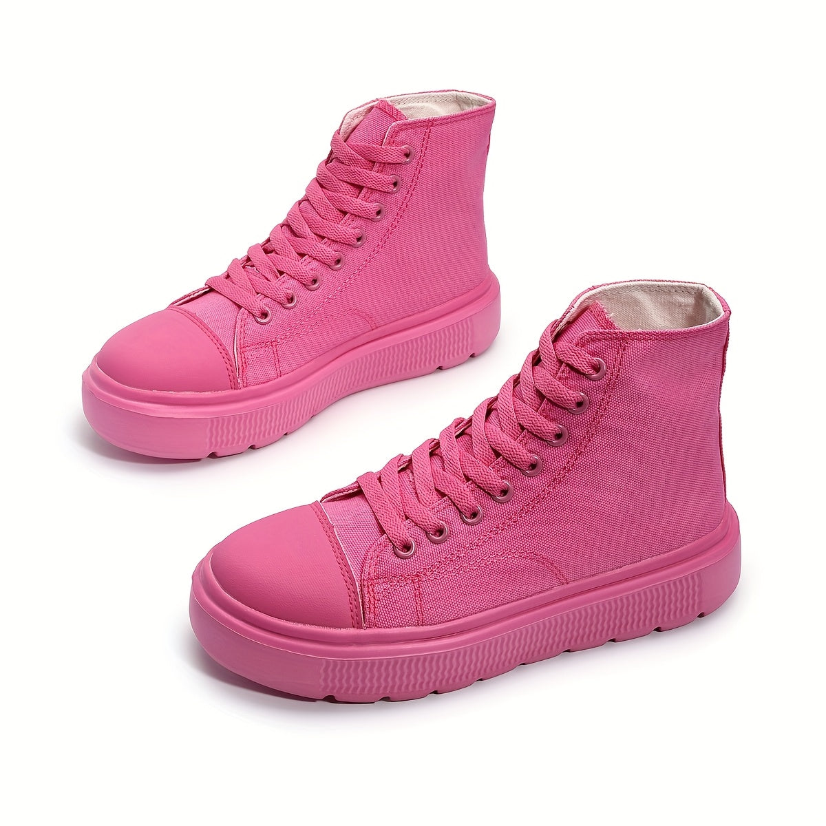 Women's High Top Shoes Thick Sole Casual Lace-Up Platform Flats