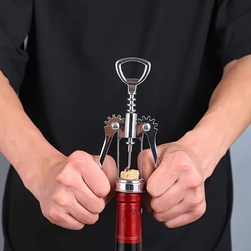 Silver Red Wine Bottle Opener Zinc Alloy Corkscrew Kitchen Gadget