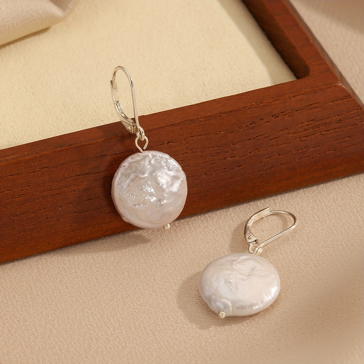 Bayramlar uchun yurak shaklidagi barokko marjonlari bilan Sterling kumush osma sirg‘alar