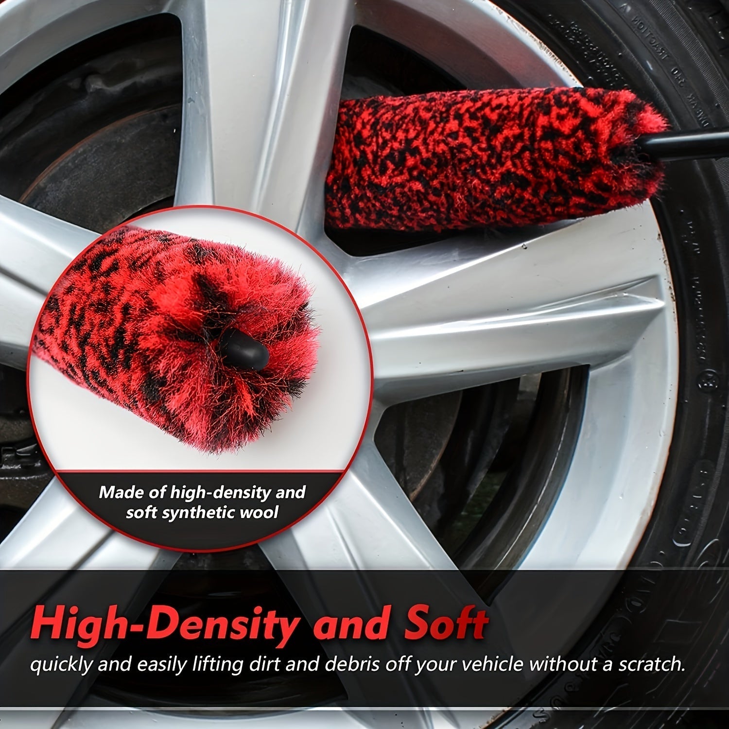 Yumshoq Tishli Moslashuvchan Avtomobil G'ildirak Tozalash Cho'tkasi - Oson Shina va Rim Tozalash uchun - Mustahkam Plastik Tutqich, Tashqi Tozalash uchun Ideal