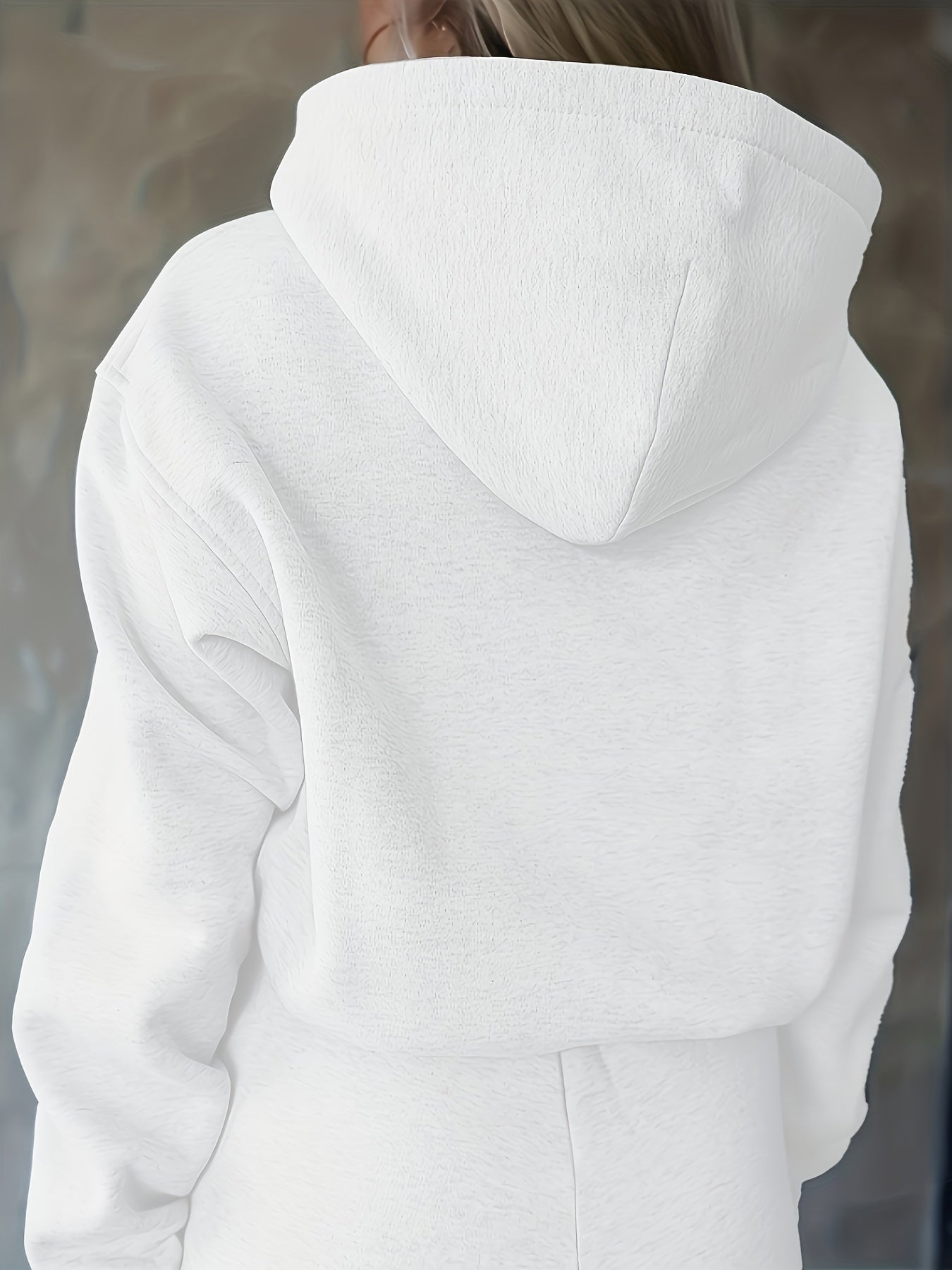 Conjunto deportivo casual para mujer con sudadera con capucha y pantalones con patrón de letras