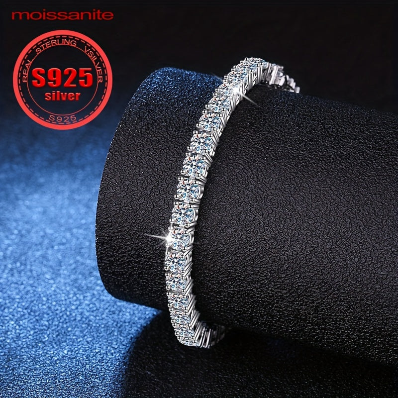 Sterling Silver Moissanite Tennis Bracelet for Women Elegant Jewelry Gift