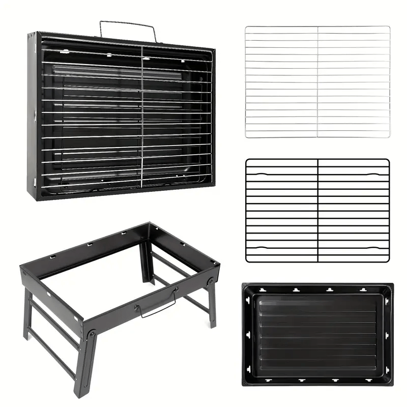 Portable Folding Charcoal Grill for Camping and Outdoor BBQs