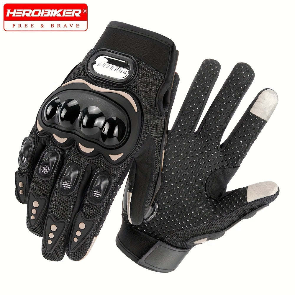 Polyester Riding Gloves Unisex Outdoor Motorcycle Gloves Woven Breathable Pull-On