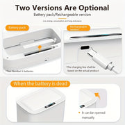 3.7-Gallon aqlli axlat qutisi, USB zaryadlash, avtomatik qopqoq, harakat sensori, oq