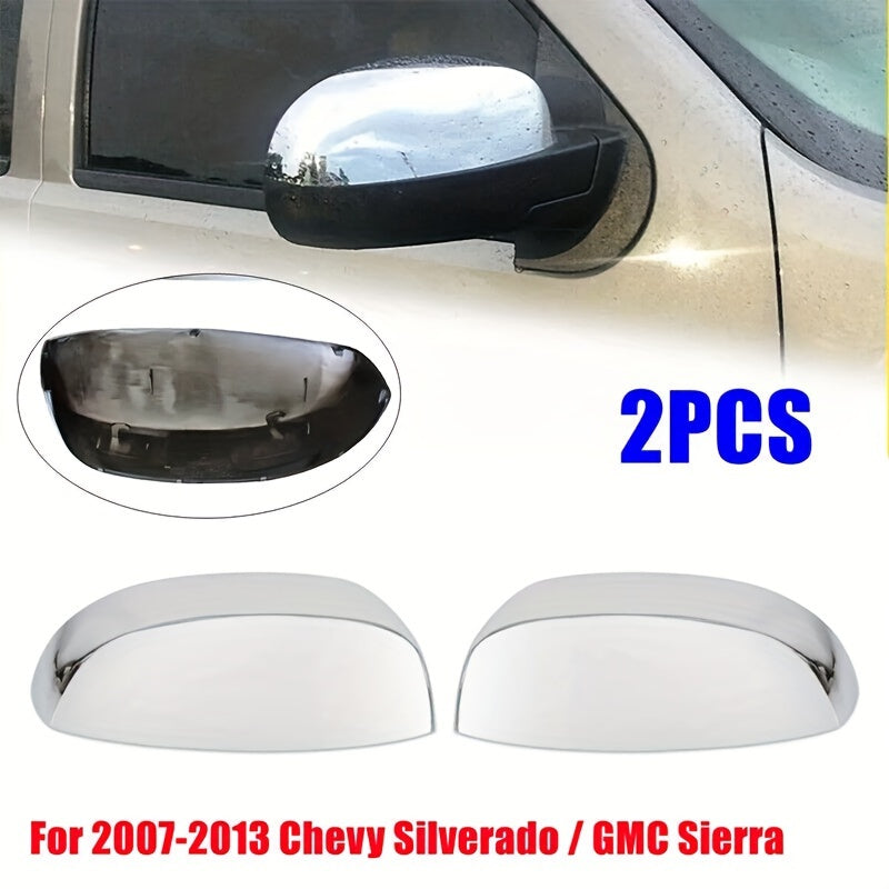 2 Pack Chrome Mirror Cover Caps for Trucks for Silverado Tahoe Suburban Sierra Yukon