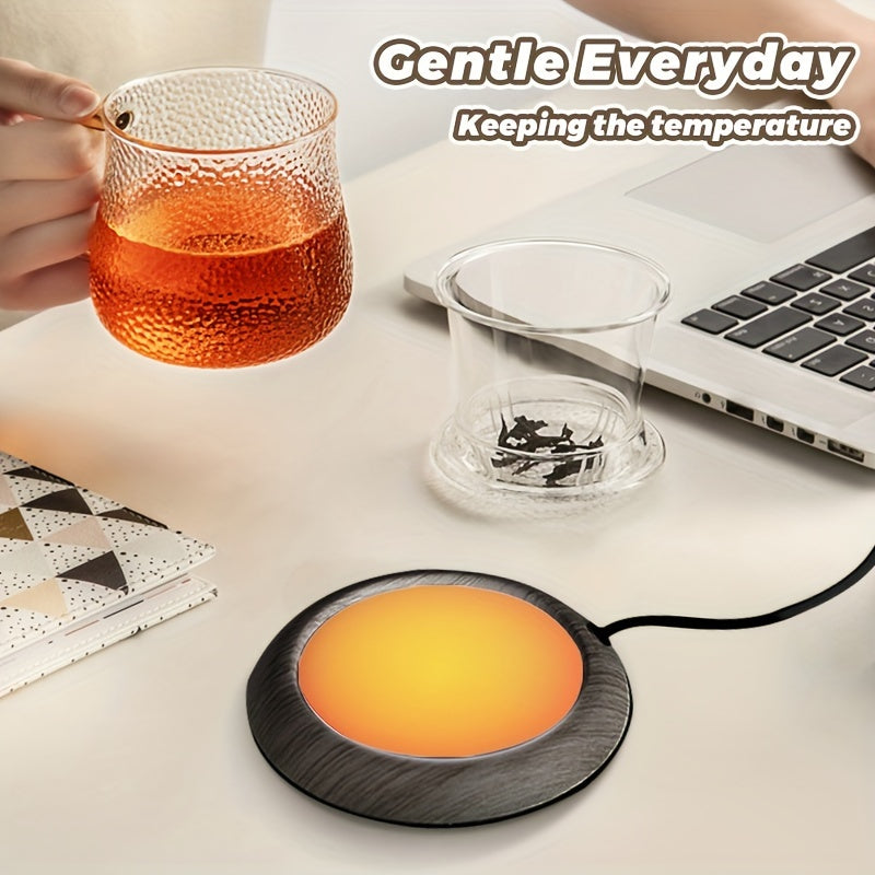 Portable USB Heated Coffee Mug Warmer Pad with Thermostat and Durable Material