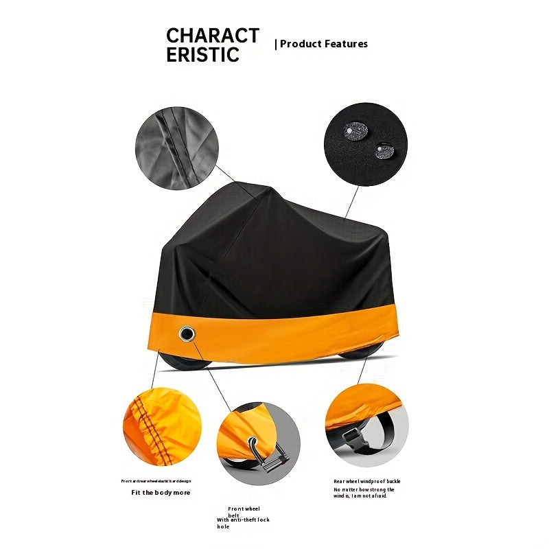 Motorcycle Cover Thick 190T Polyester Waterproof Weatherproof Safety Keyhole
