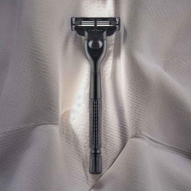Men's Safety Razor Stainless Steel Handle Mach 3 Blades for Smooth Shave