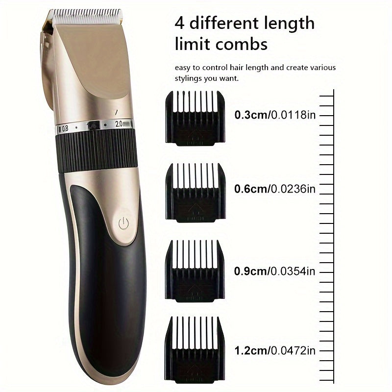USB rechargeable digital hair trimmer with ceramic blade for men's haircuts