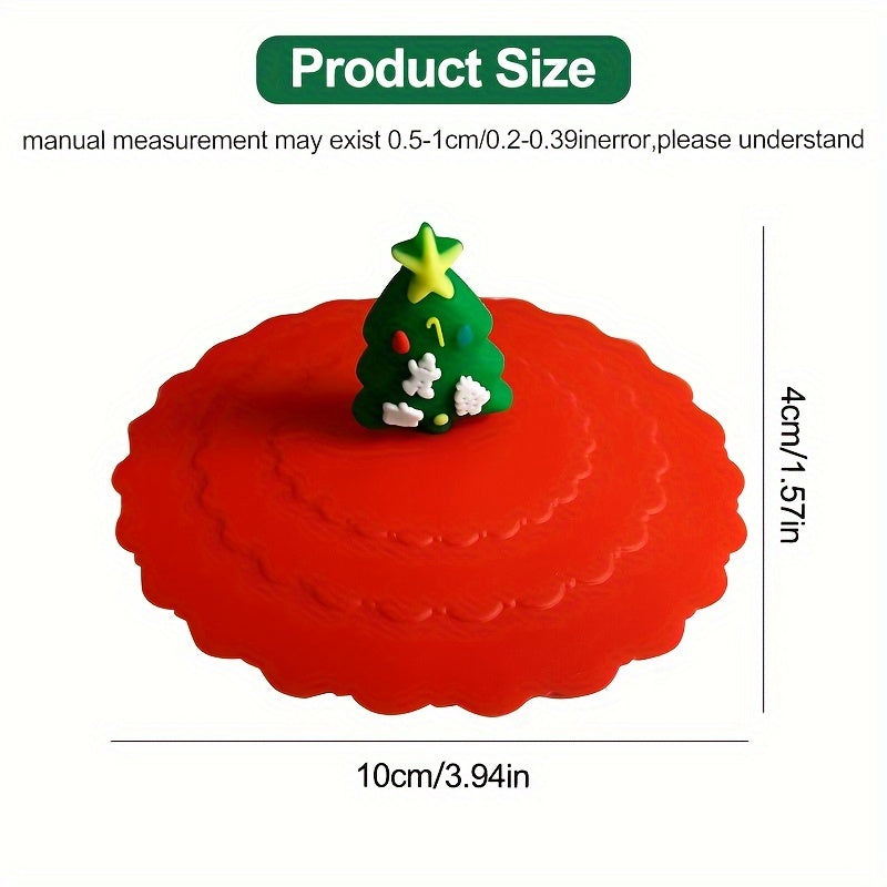 Рождественская силиконовая крышка для чашки с дизайном снеговика, безопасная для пищевых продуктов, против проливания, экологичная