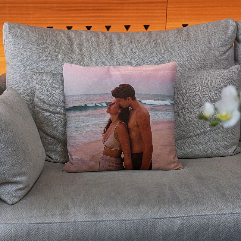 Personalized Photo Pillowcase for Couples Friends and Pets Soft Polyester Custom Gift