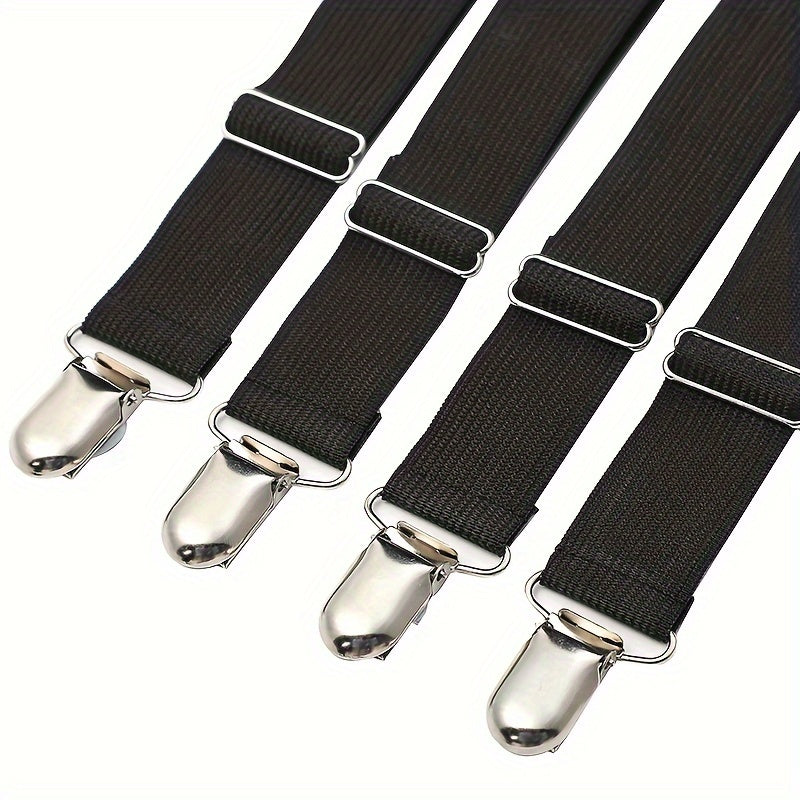 White Adjustable Bed Sheet Clips Set of 4 Non-Slip Sofa Bedding Grippers