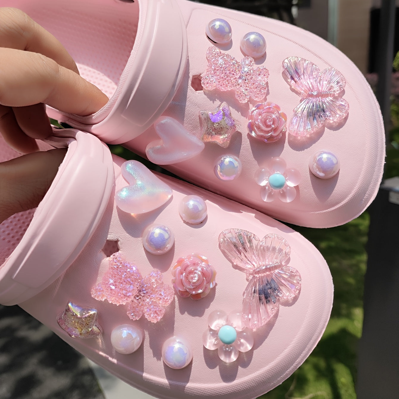Набор украшений для обуви Pink Bear Love Butterfly Flower, 20 шт., съемные аксессуары для сандалий