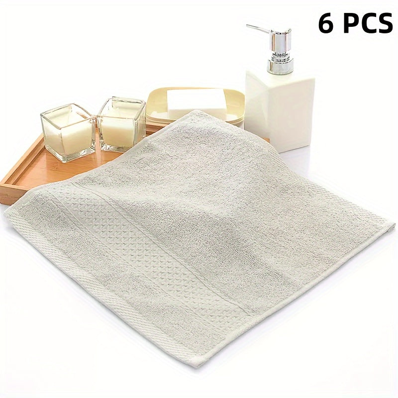 6-Piece Cotton Towel Set Absorbent Quick-Drying Soft Bathroom Towels