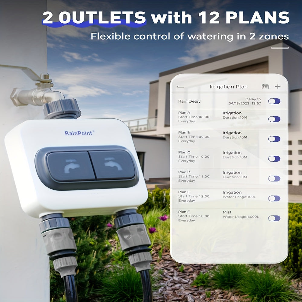 Smart WiFi Watering Timer for Garden Drip and Sprinklers 3/4 Inch EU Connector