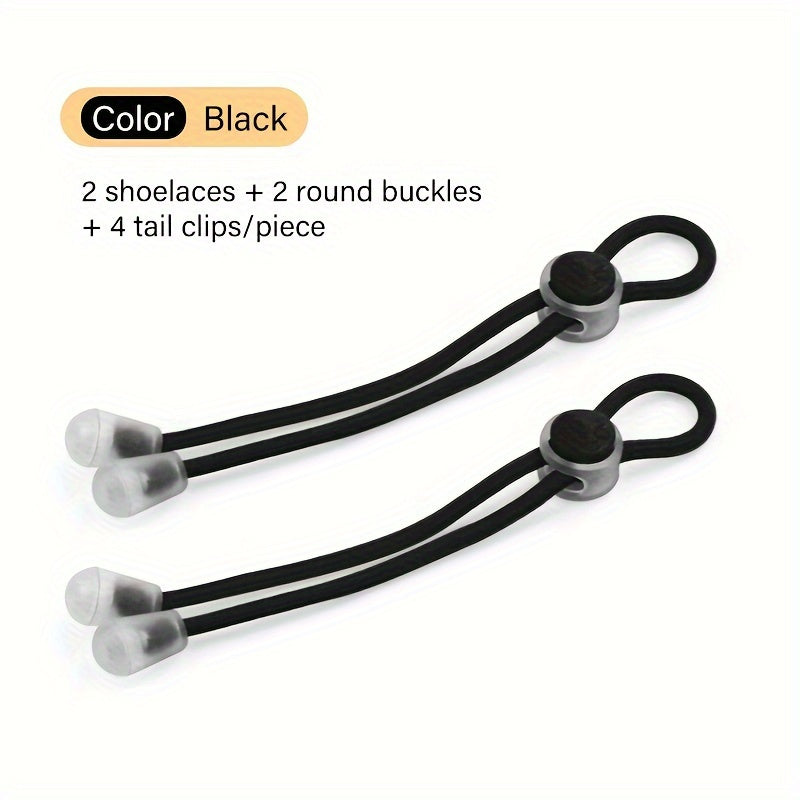 Unisex Elastic No-Tie Shoelaces with Adjustable Buckles for Sneakers
