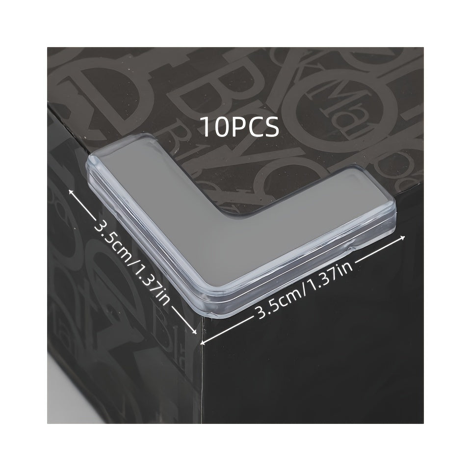 L-Shaped Transparent Table Corner Protectors for Furniture Safety 6 Pack