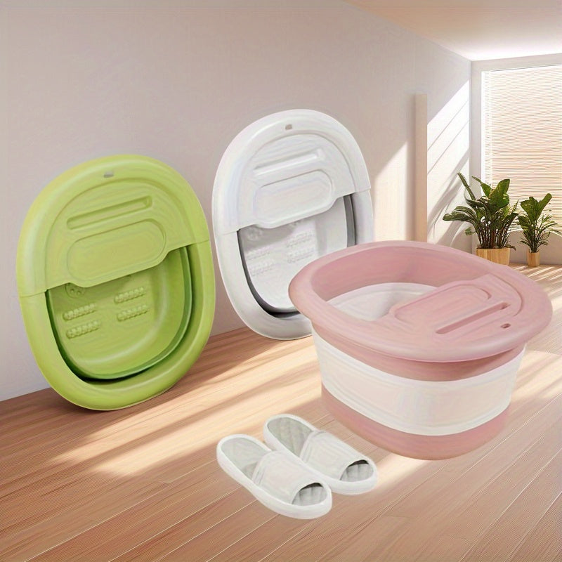 Portable Foldable Foot Bath Tub with Massage Bottom No Electricity PP Material Easy Storage