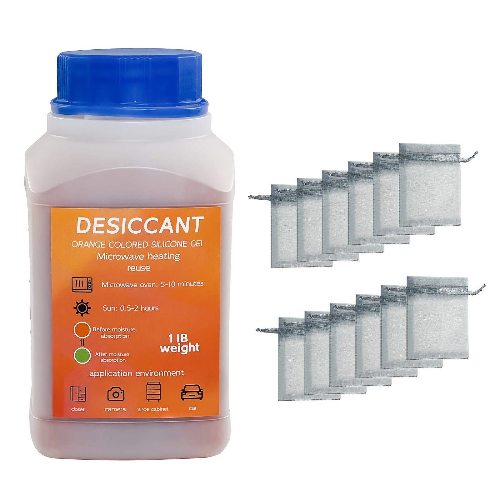 Силикагельевые мешки-осушители 450 г, портативные поглотители влаги для автомобиля и дома