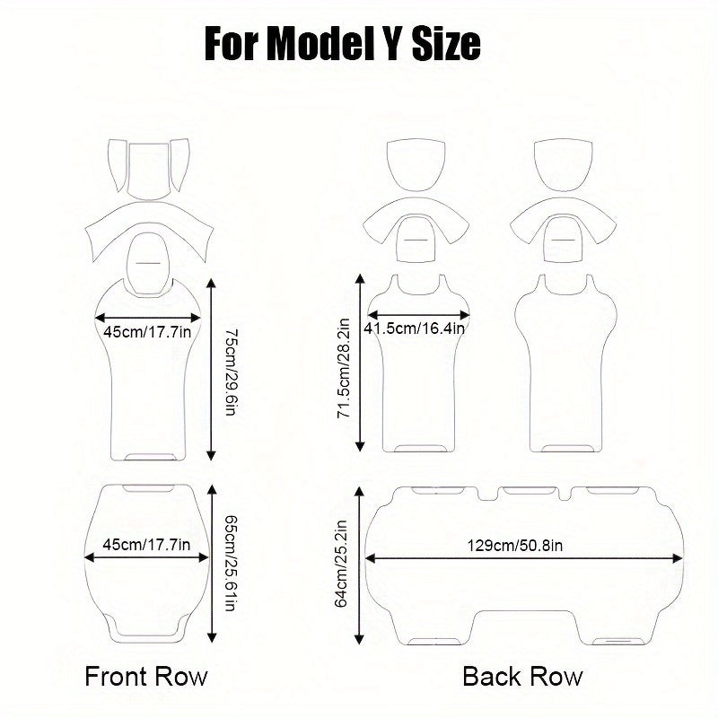 5 Seats Nappa Leather Car Seat Cover for Tesla Model Y/3 Breathable Front Rear Cushions