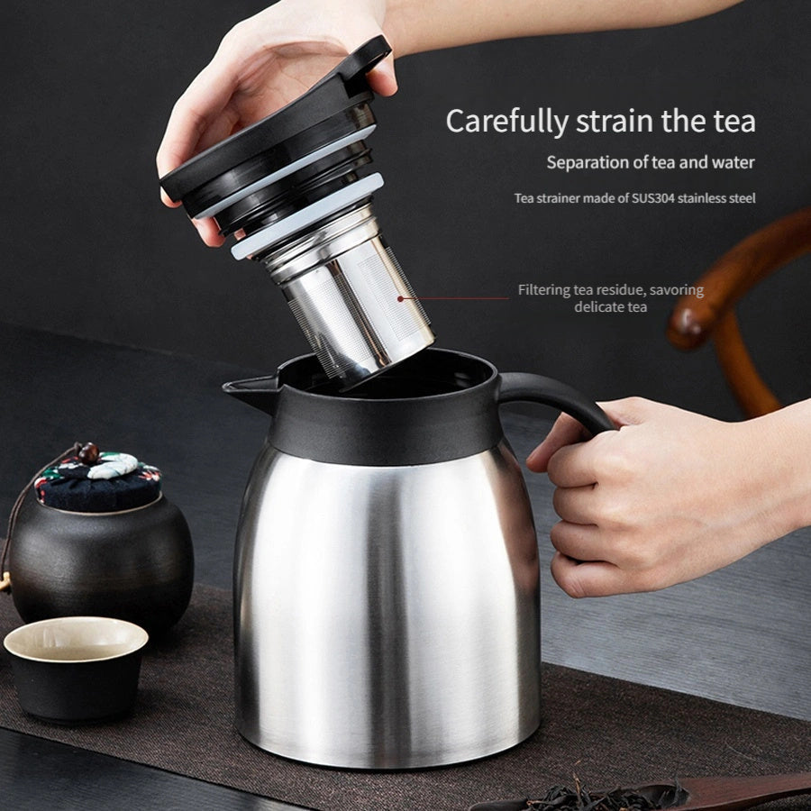 Stainless Steel Coffee Pot Set with Tea Pot Thermal Bottle and Cups for Restaurant Hotel