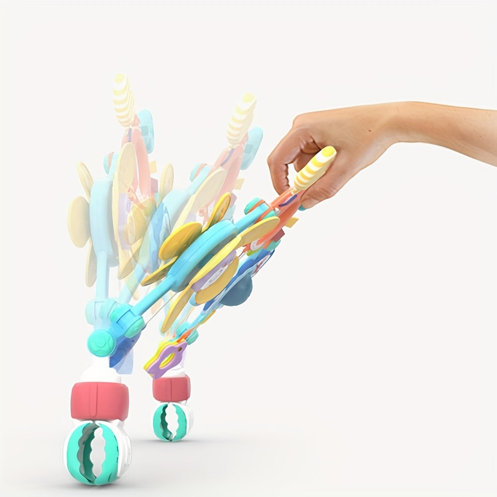 Игрушечная кроватка с колокольчиком для новорожденных, подходит для детей от 0 до 1 года, может быть подвешена на автомобильные кресла безопасности или детские коляски для комфорта и обучения.