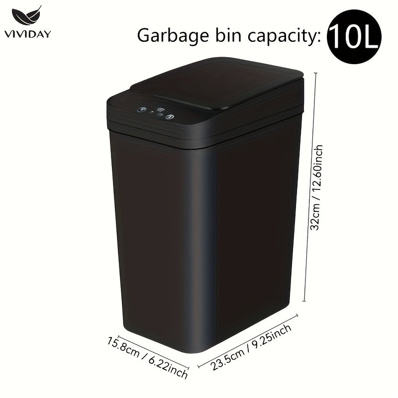 10L Smart-Sensing Trash Can with Lid Touchless Operation for Home Office Bathroom